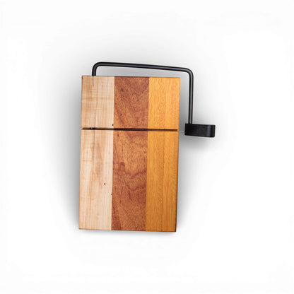 Maple, Mahogany, and Canary Wood Cheese Slicer Board