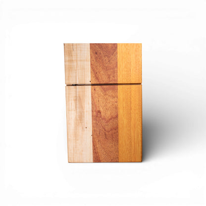 Maple, Mahogany, and Canary Wood Cheese Slicer Board