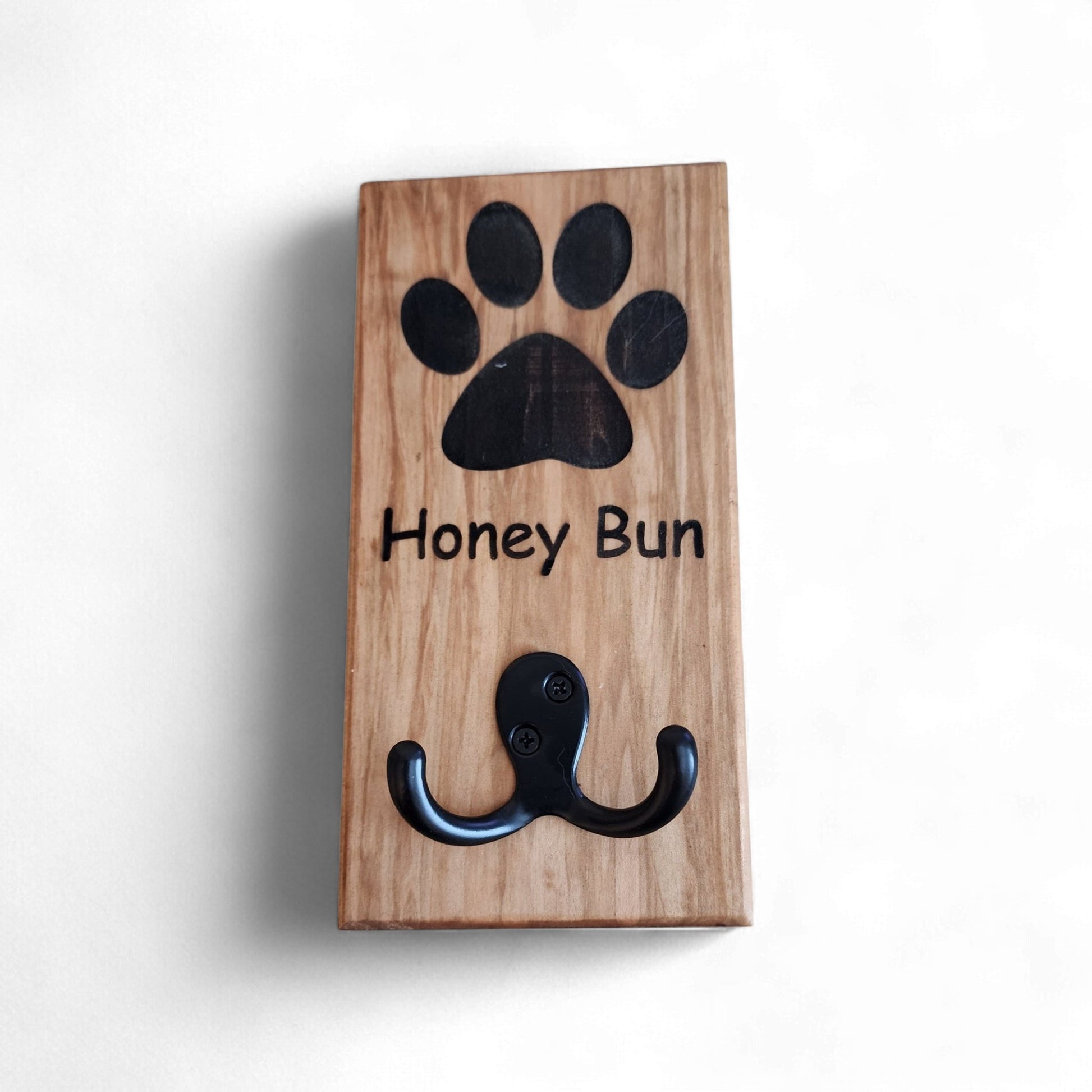 Maple Wall Mount Dog Paw Leash Holder