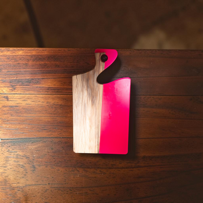 Maple Wood Pink Epoxy Charcuterie Boards/Serving Board
