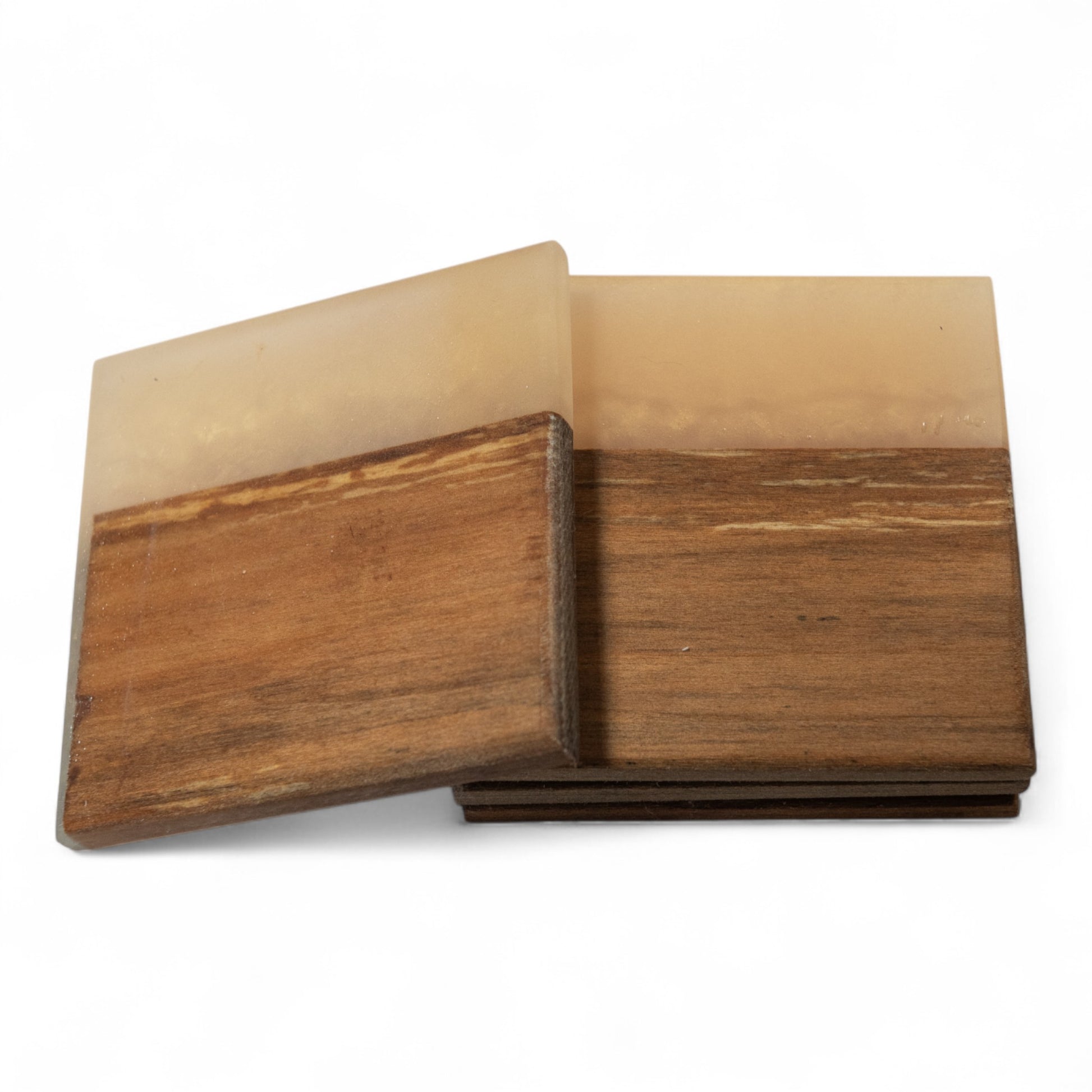 Maple Wood Tan Epoxy Coaster