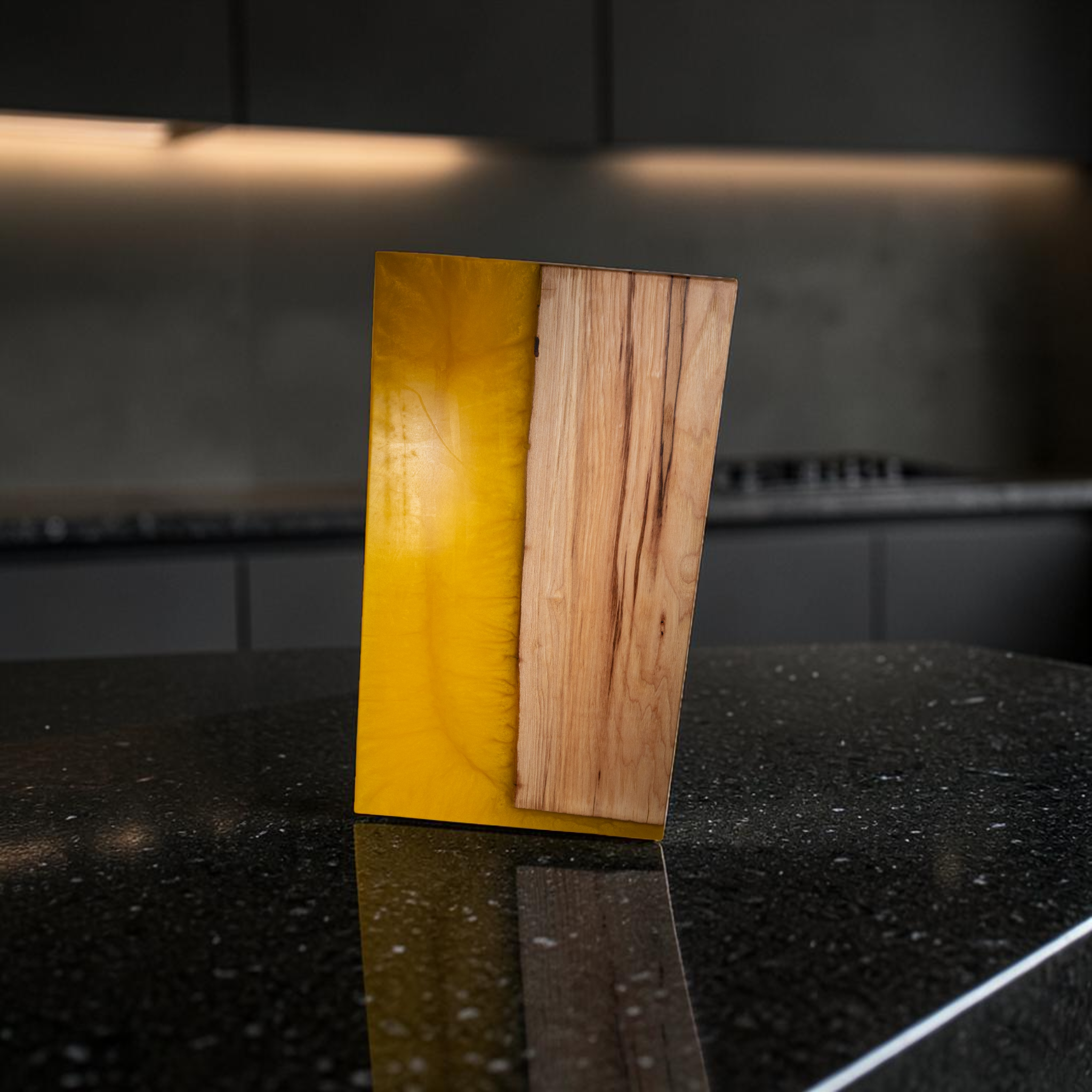 Maple Wood Yellow Epoxy Charcuterie Boards/Serving Board