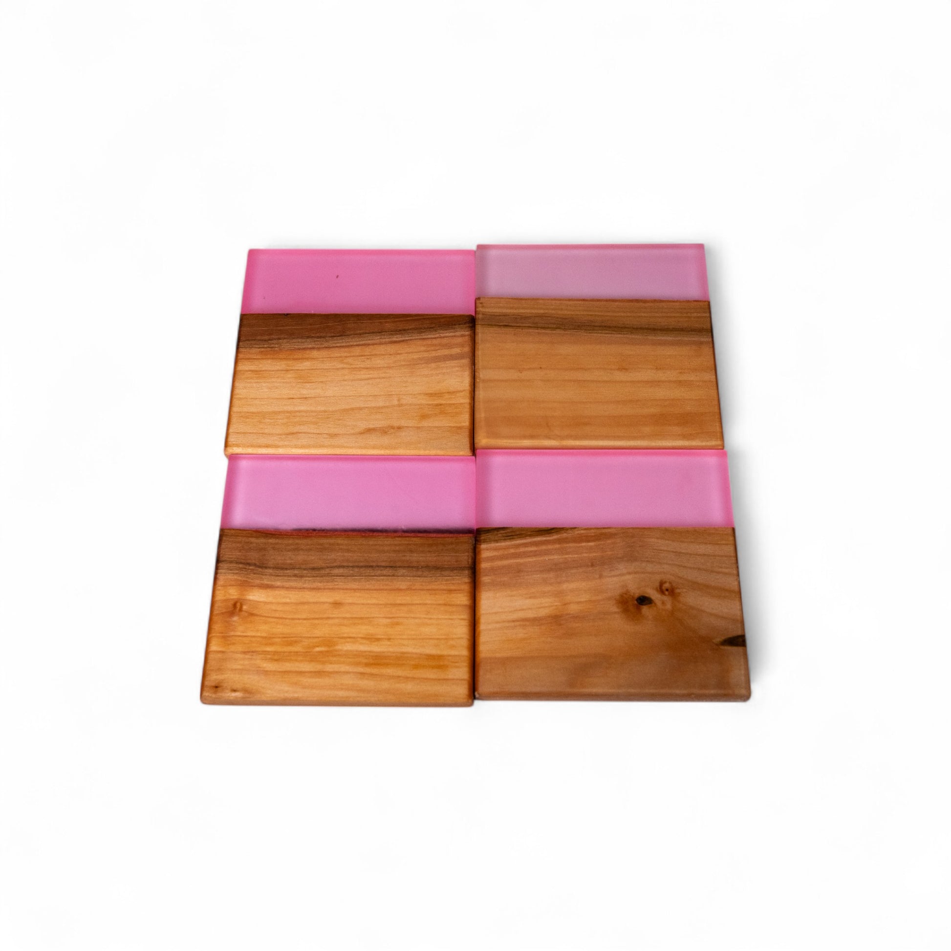 Maple Wood with Glow in Dark Purple Epoxy Coaster