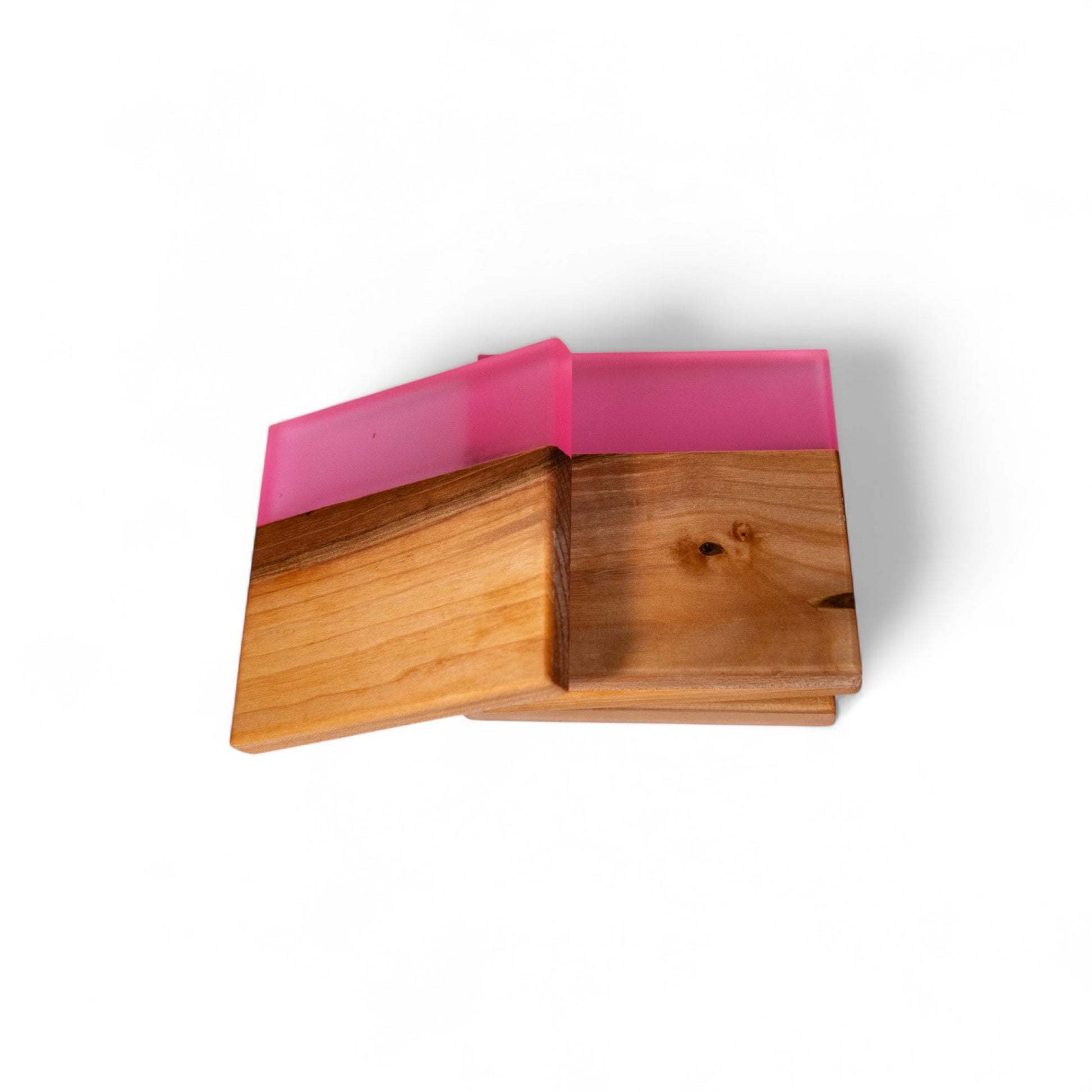 Maple Wood with Glow in Dark Purple Epoxy Coaster