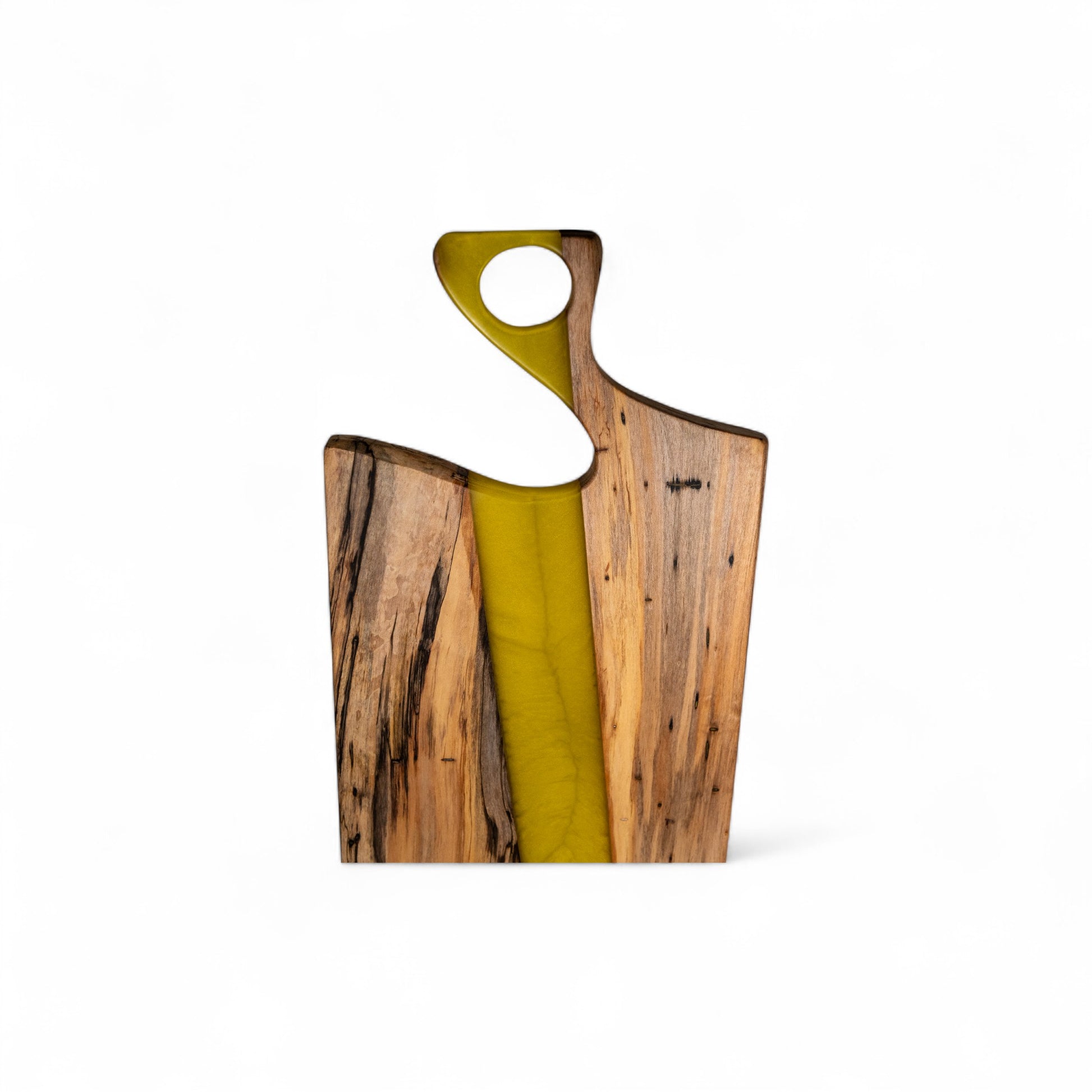 Maple Wood with Yellow Epoxy Charcuterie Boards/Serving Board with Handle