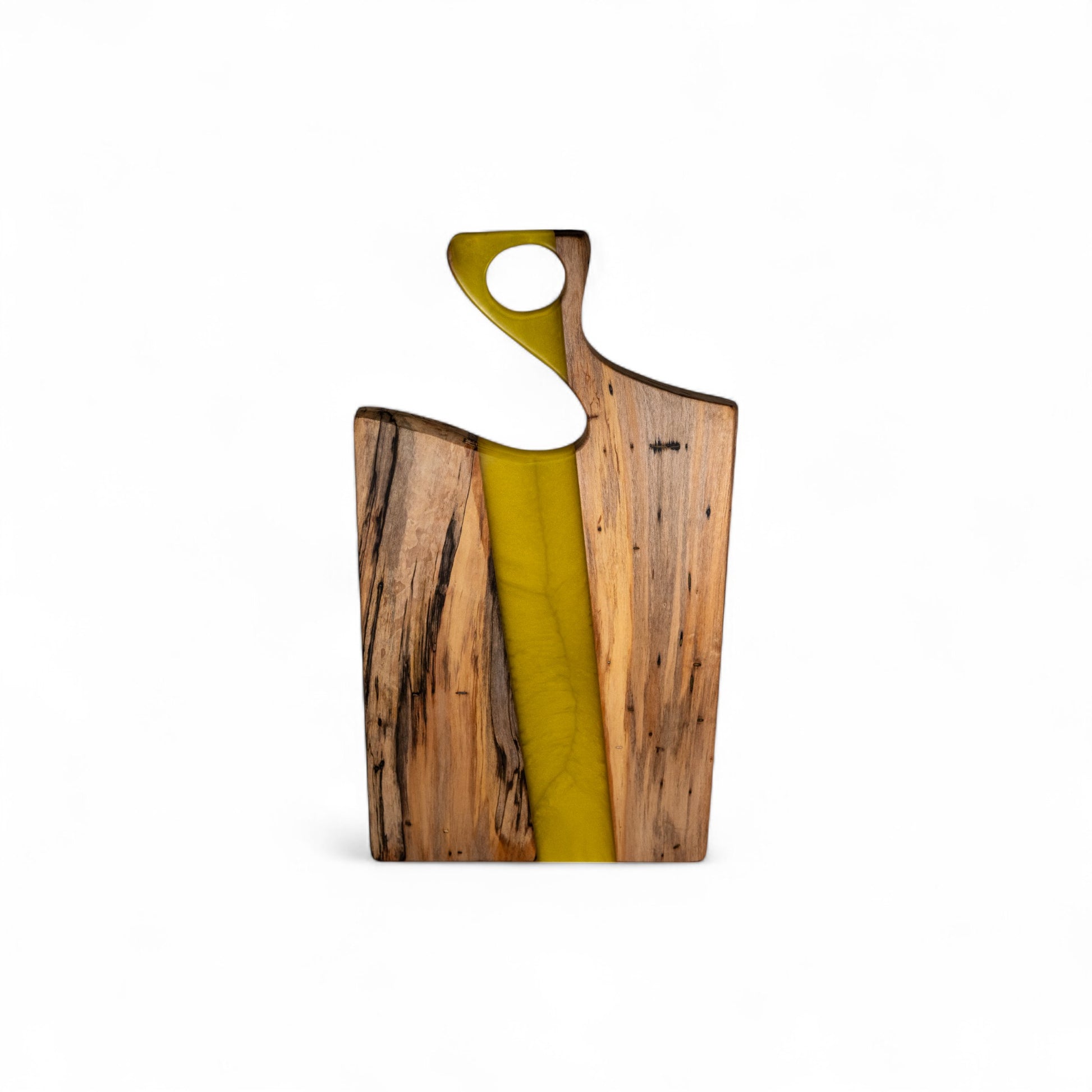 Maple Wood with Yellow Epoxy Charcuterie Boards/Serving Board with Handle