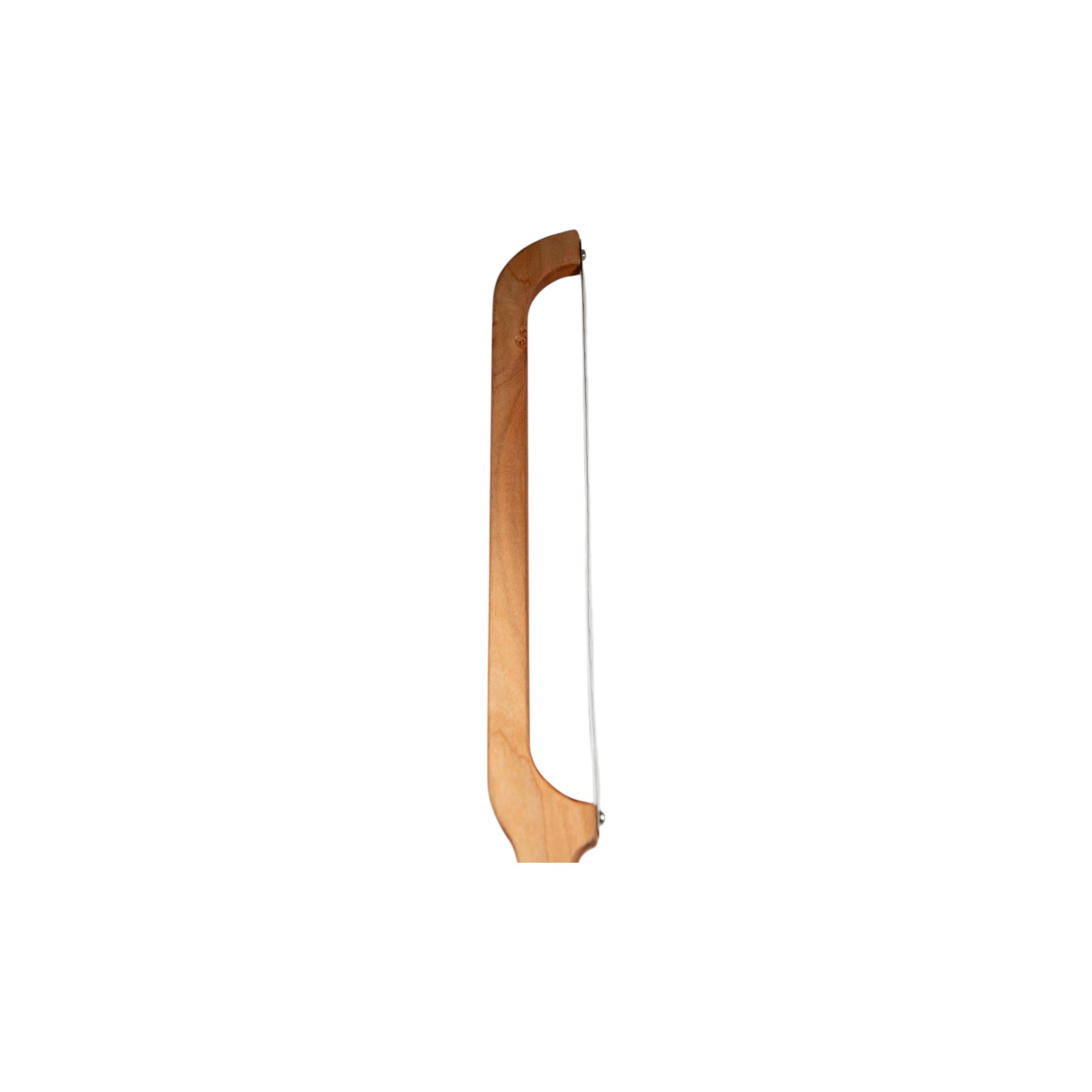 Ergonomic light maple handle bow bread knife with straight steel blade