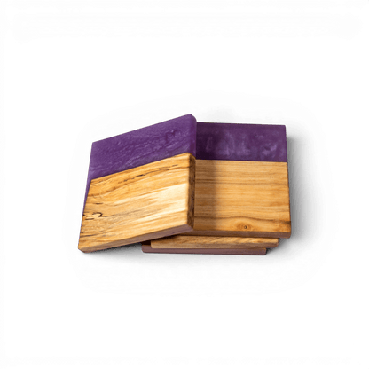 Maple with Violet Epoxy Coaster