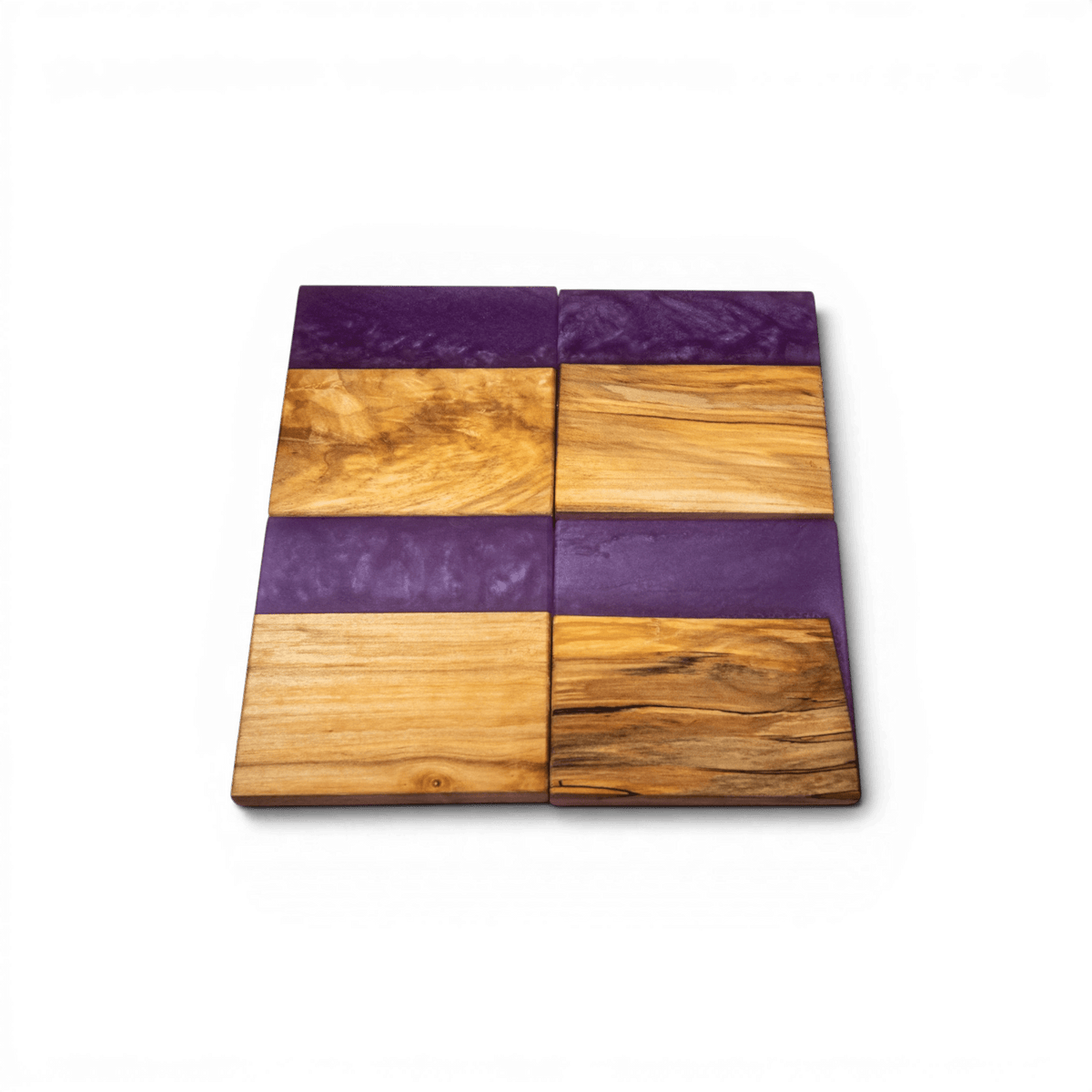 Maple with Violet Epoxy Coaster