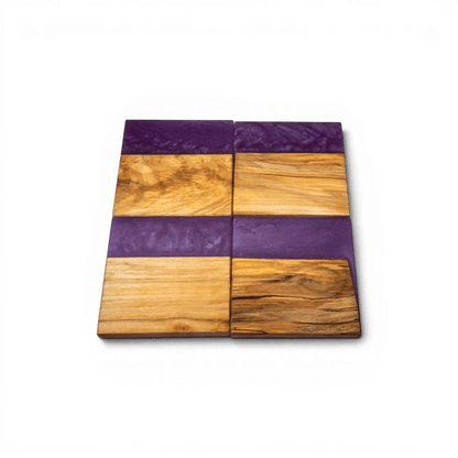 Maple with Violet Epoxy Coaster