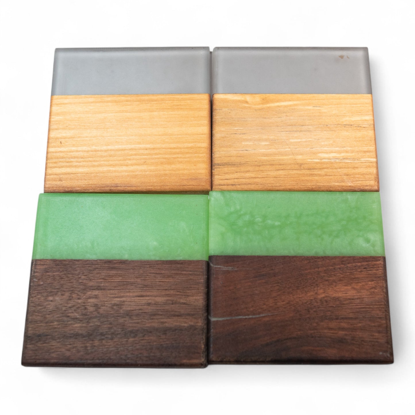 Mix Wood with Jade/Smoke Epoxy Coaster