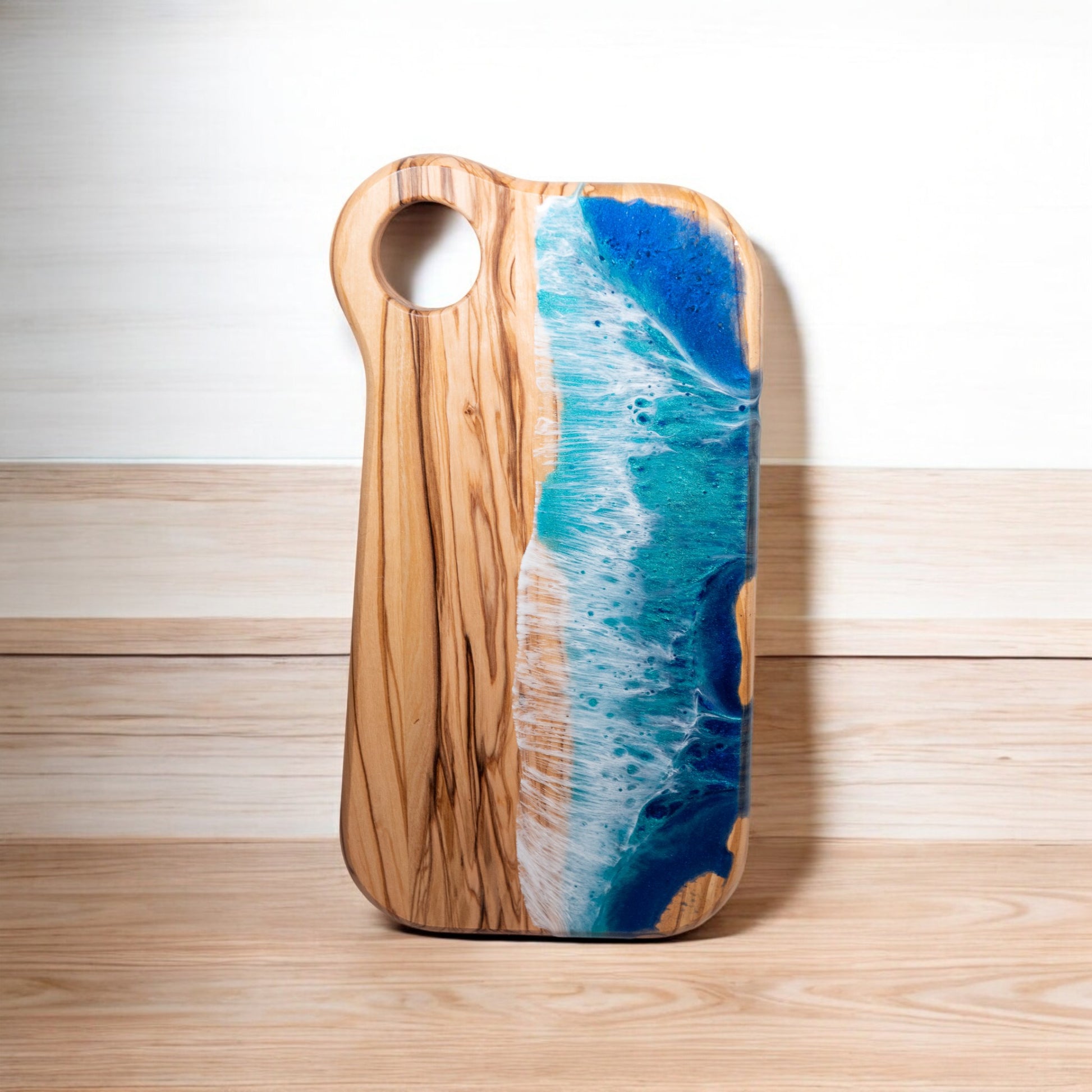 Ocean Wave Olive Wood Charcuterie Board/Cutting Board