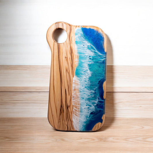 Ocean Wave Olive Wood Charcuterie Board/Cutting Board