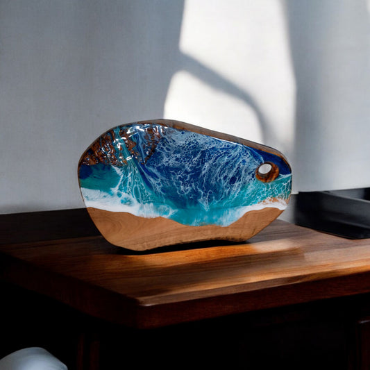 Ocean Wave Olive Wood Charcuterie Boards, Serving Board, Cutting Board