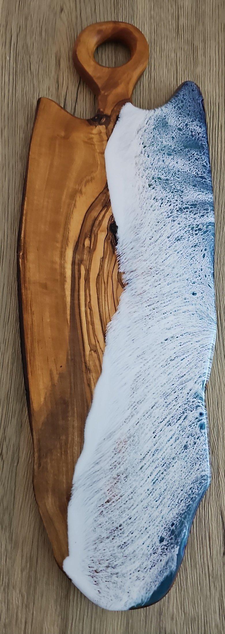Ocean Wave Olive Wood Charcuterie Boards, Serving Board, Cutting Board