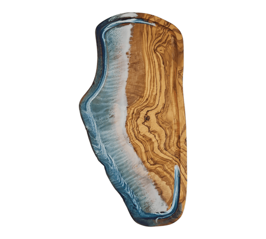 Ocean Wave Olive Wood Charcuterie Boards, Serving Board, Cutting Board with Juice Groove