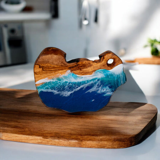 Ocean Wave Olive Wood Charcuterie Boards, Serving Board, Cutting Board