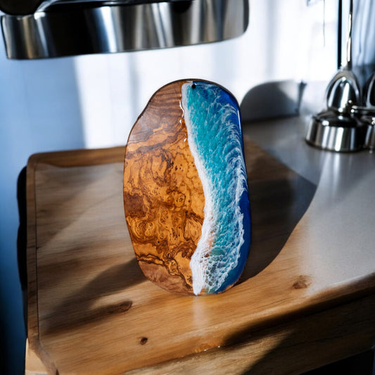 Ocean Wave Olive Wood Charcuterie Boards, Serving Board, Cutting Board