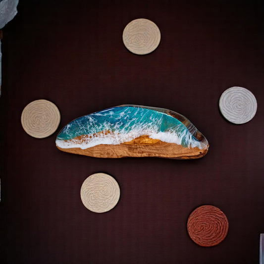 Ocean Wave Olive Wood Charcuterie Boards, Serving Board, Cutting Board