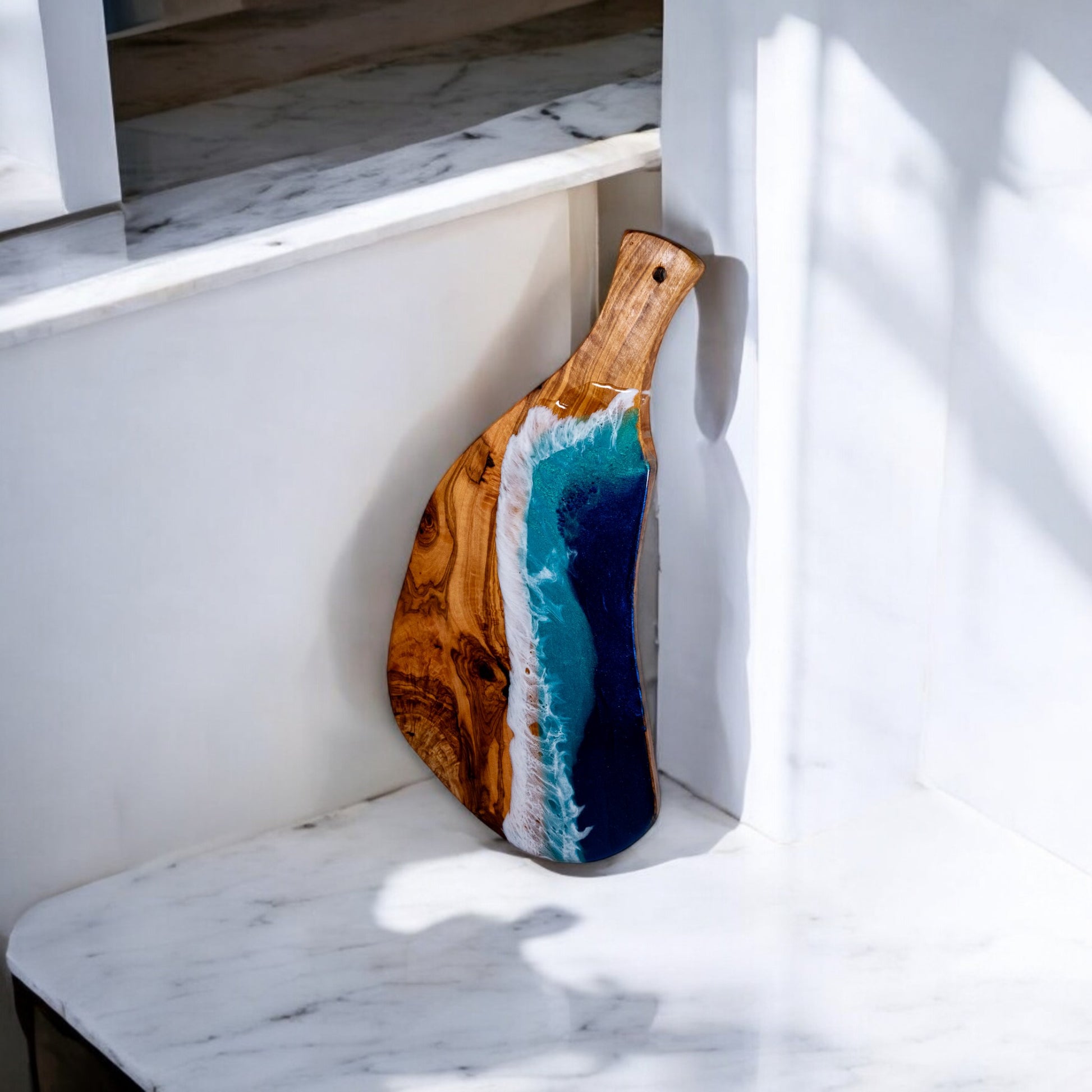 Ocean Wave Olive Wood Charcuterie Boards, Serving Board, Cutting Board