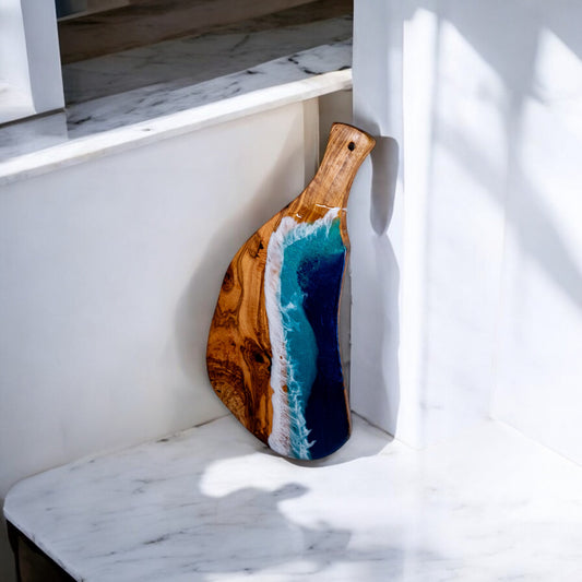 Ocean Wave Olive Wood Charcuterie Boards, Serving Board, Cutting Board