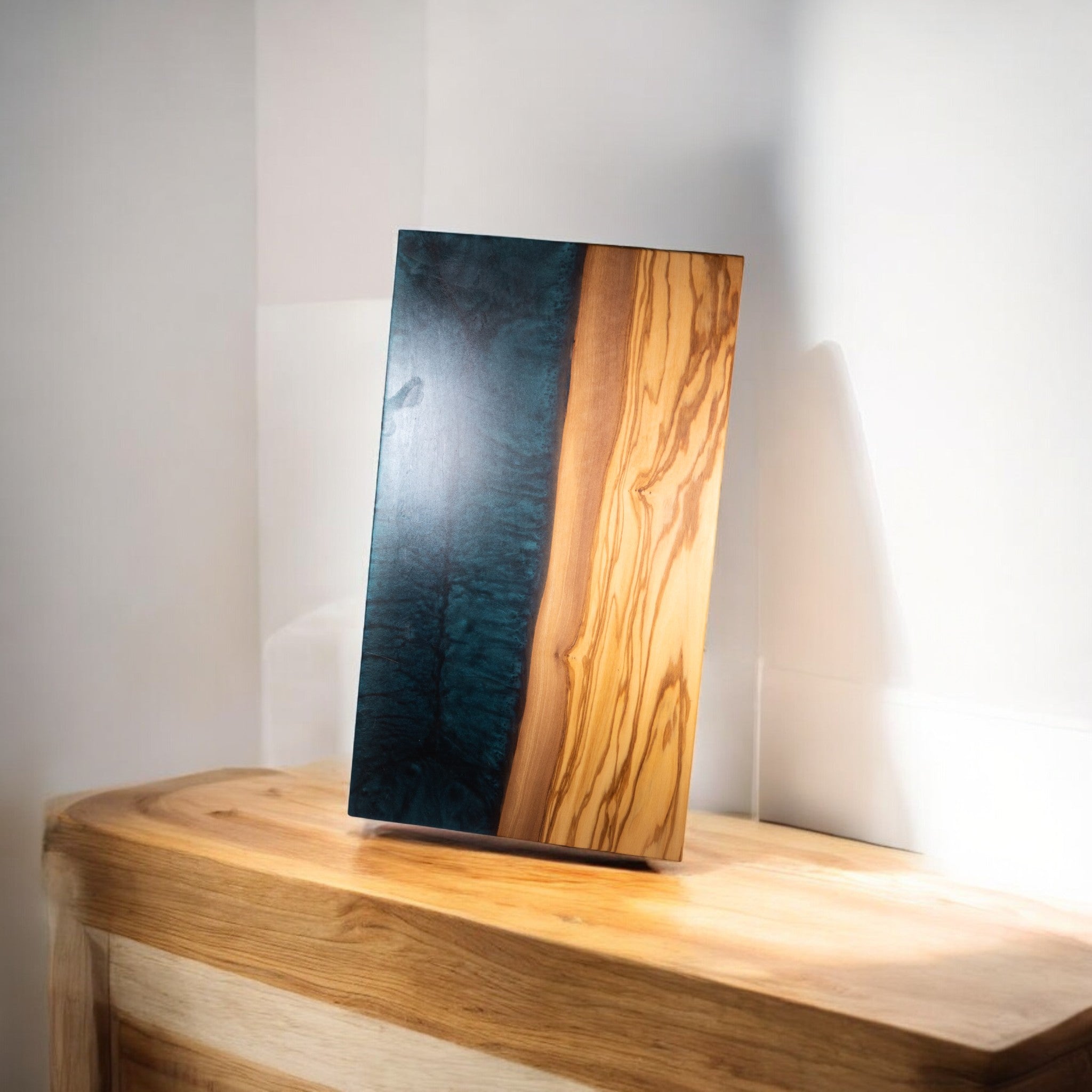 Olive Wood Gray Metal Epoxy Charcuterie Boards/Serving Board, Cutting Board