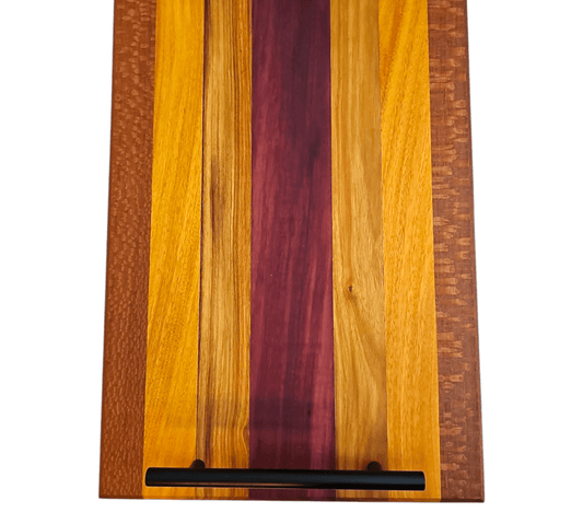Osage, Canary, Lace, Purple Heart Wood Charcuterie Boards/Serving Board with Handle