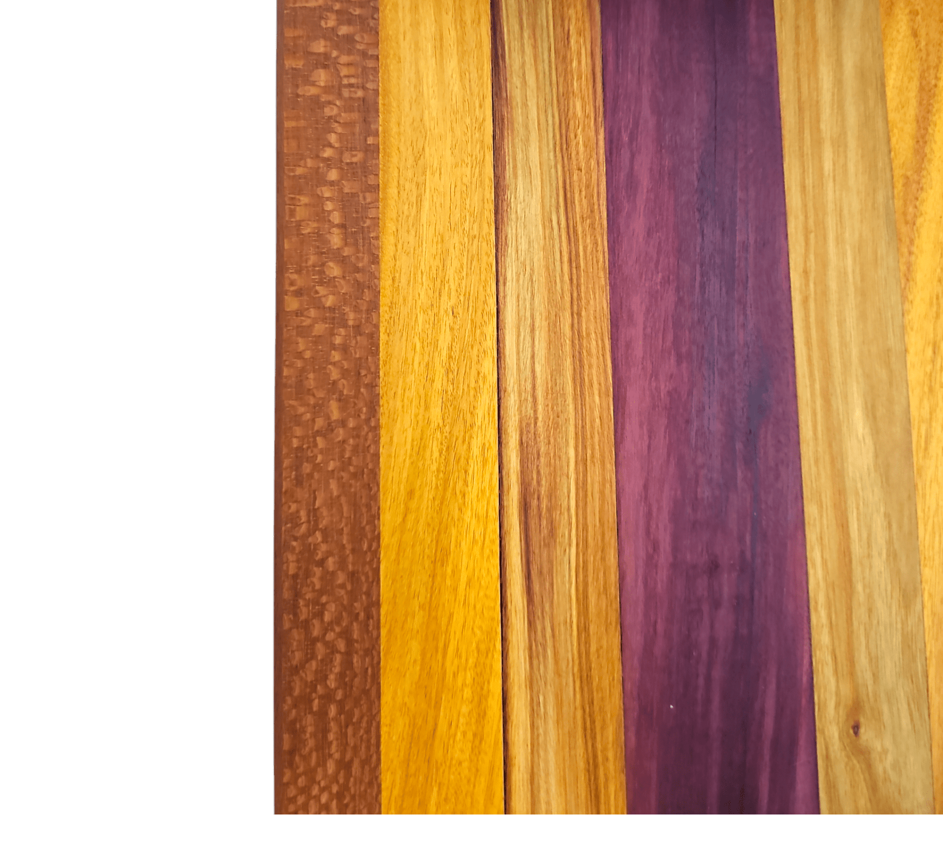 Osage, Canary, Lace, Purple Heart Wood Charcuterie Boards/Serving Board with Handle