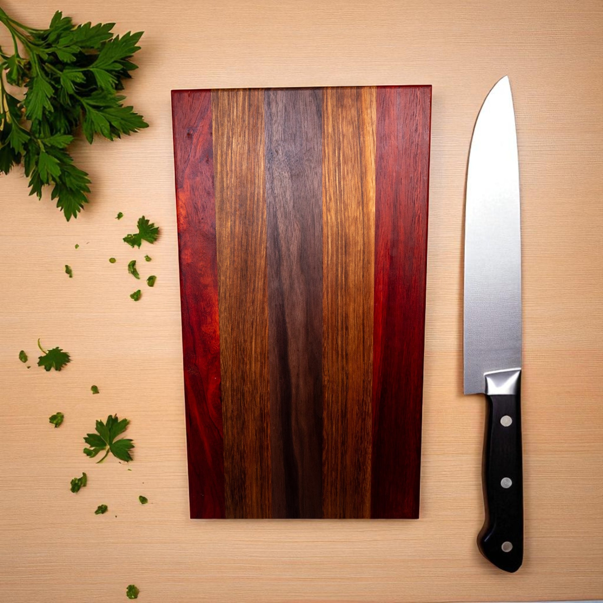 Padauk, Walnut, Canary Wood Charcuterie Boards/Serving Board/Cutting Board