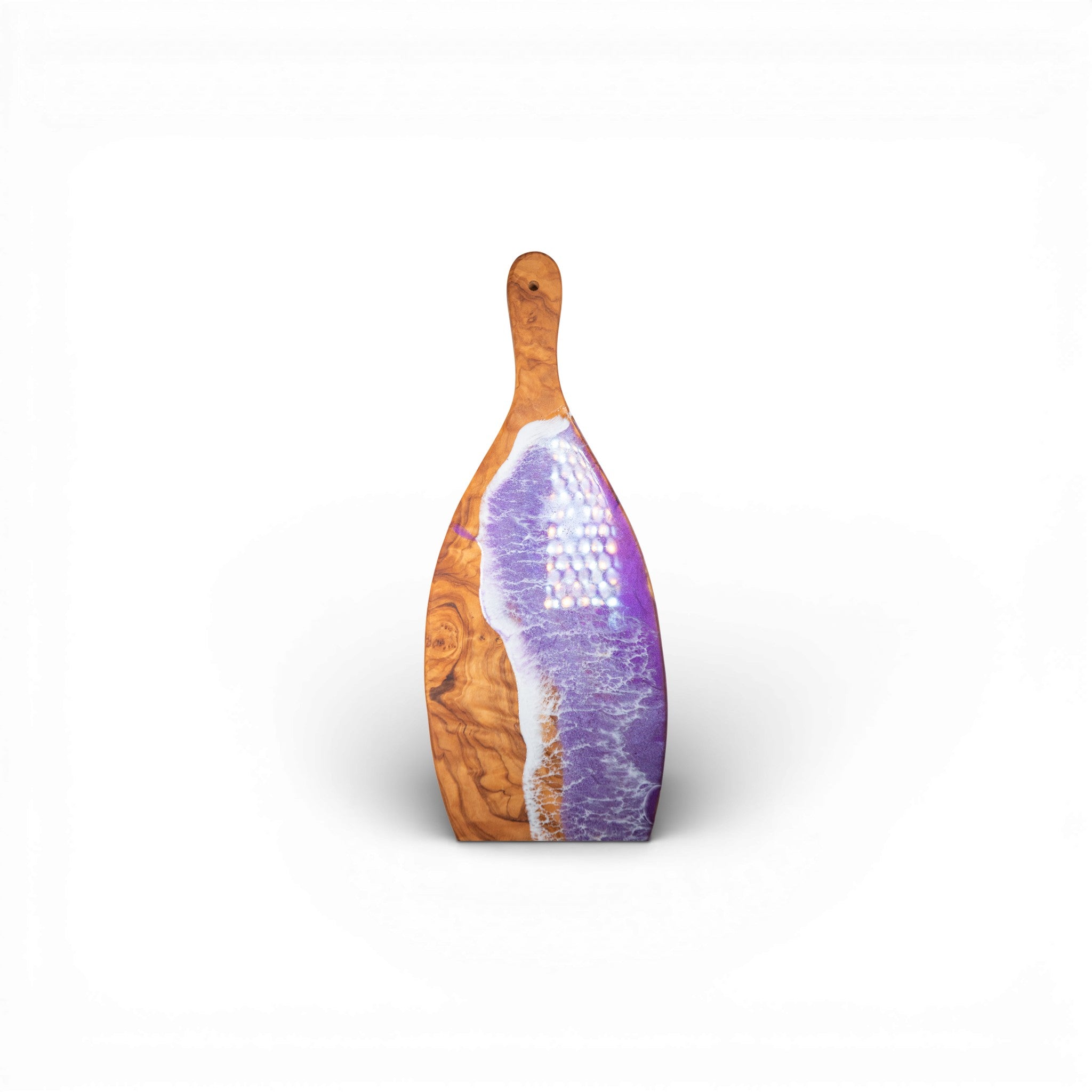 Purple Handcrafted Ocean Wave Olive Wood Charcuterie Board - Serving Platter