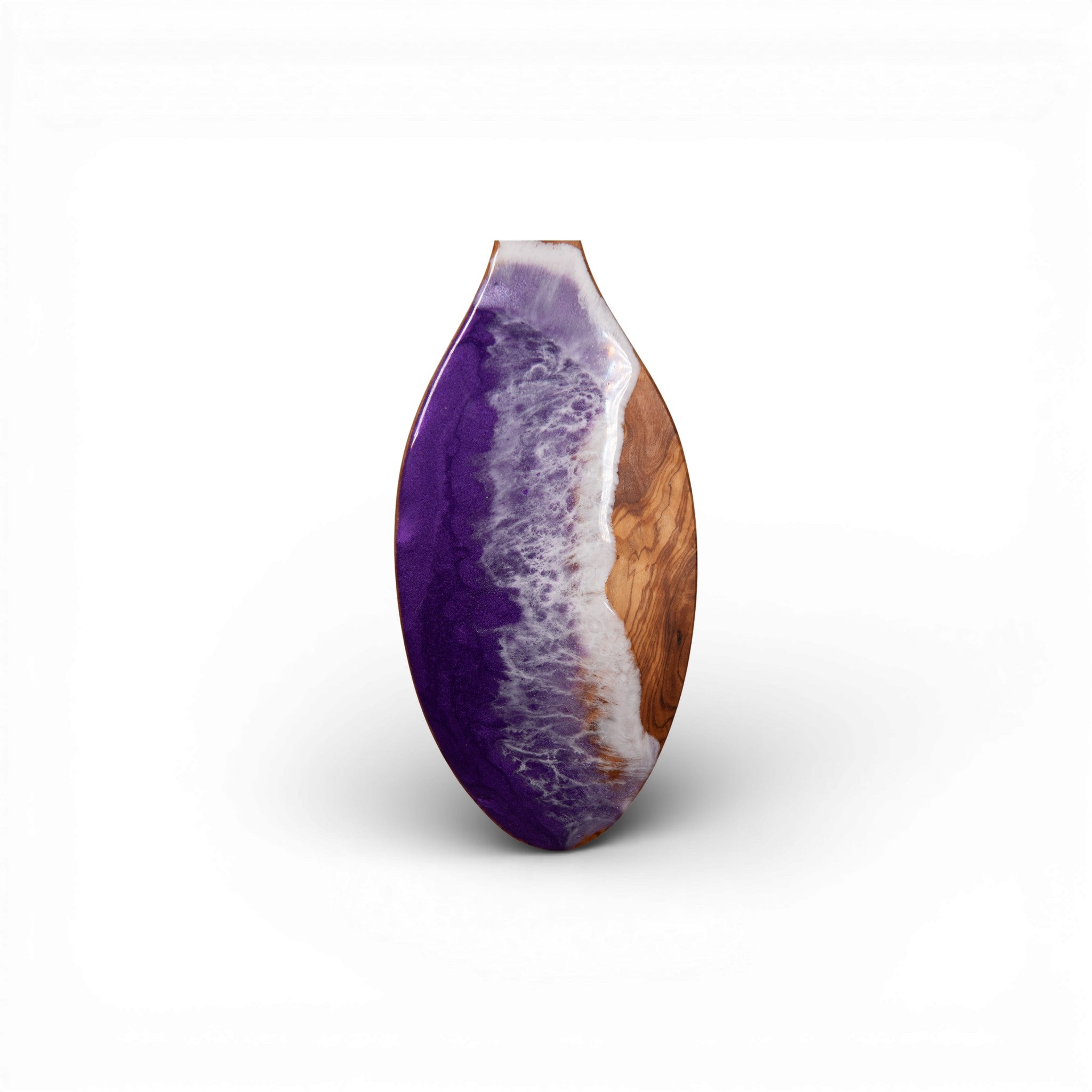 Purple Handcrafted Ocean Wave Olive Wood Charcuterie Board - Serving Platter