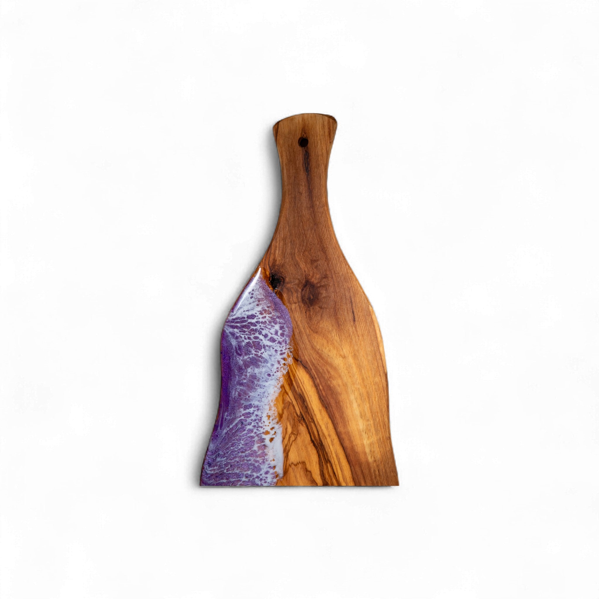 Purple Handcrafted Ocean Wave Olive Wood Charcuterie Board - Serving Platter