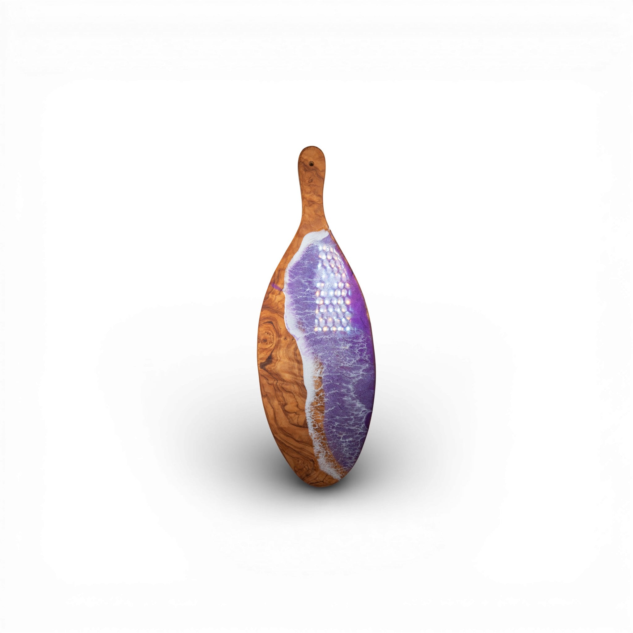 Purple Handcrafted Ocean Wave Olive Wood Charcuterie Board - Serving Platter