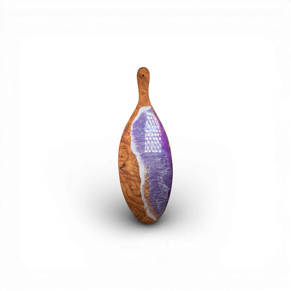 Purple Handcrafted Ocean Wave Olive Wood Charcuterie Board - Serving Platter