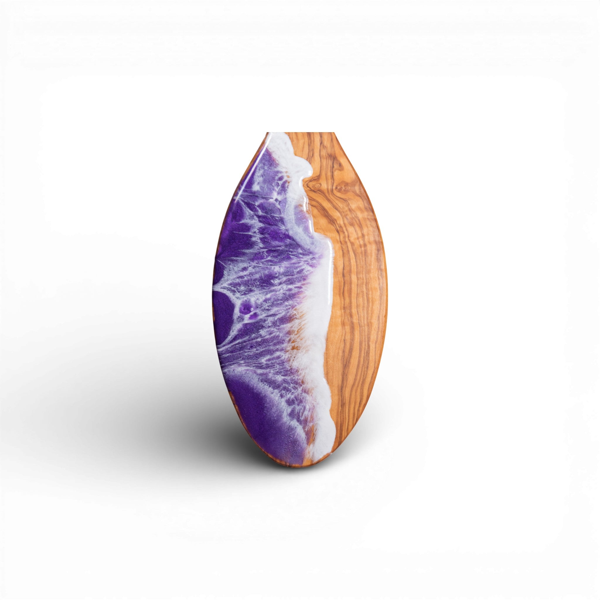 Purple Handcrafted Ocean Wave Olive Wood Charcuterie Board - Serving Platter