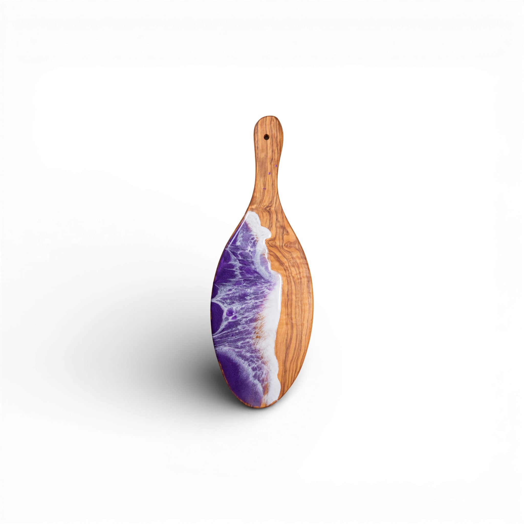 Purple Handcrafted Ocean Wave Olive Wood Charcuterie Board - Serving Platter