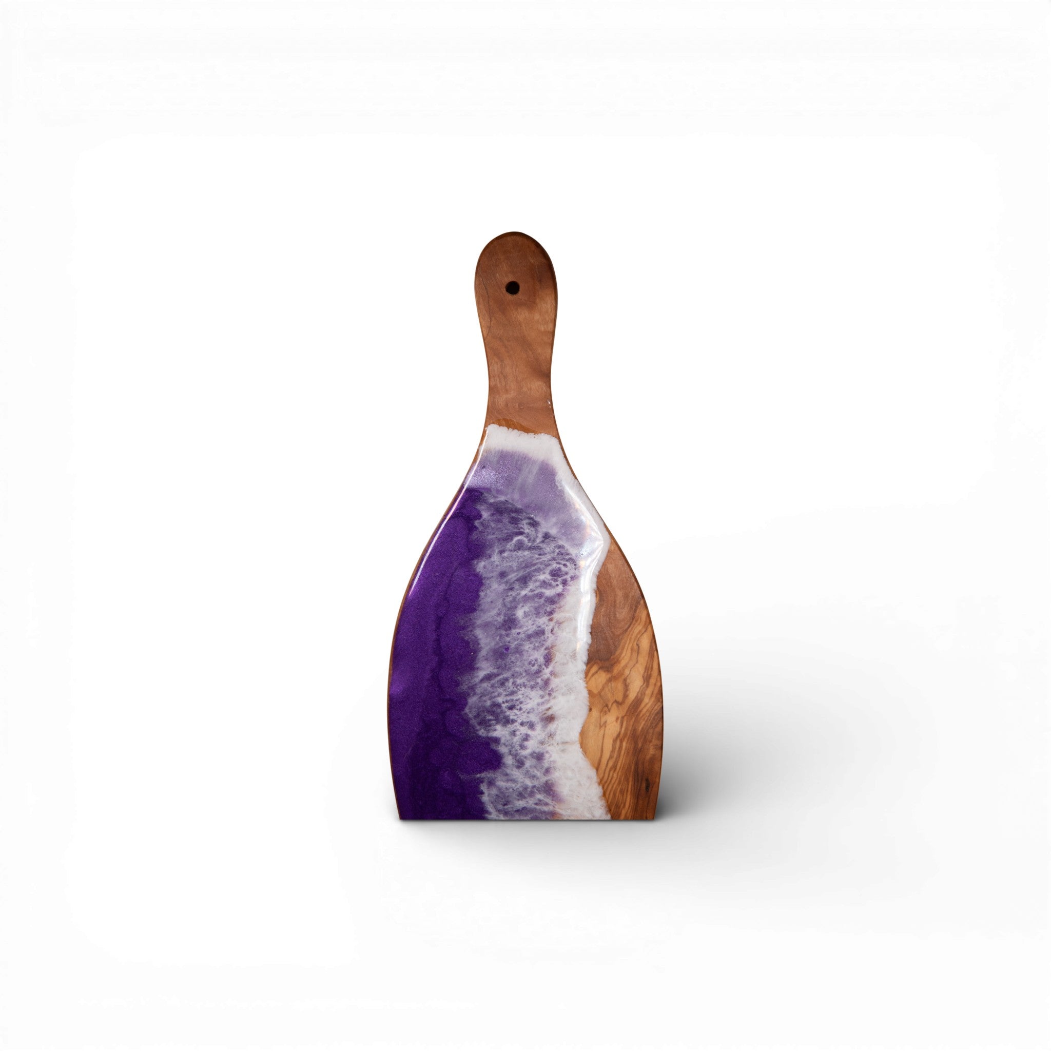 Purple Handcrafted Ocean Wave Olive Wood Charcuterie Board - Serving Platter
