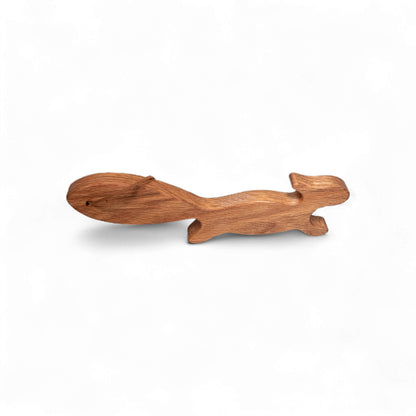 Red Oak Wooden Squirrel oven rack puller push-me pull-you