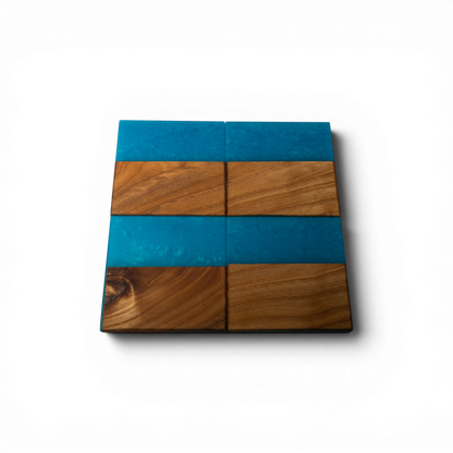 Sassafras with Sea Blue Epoxy Coaster