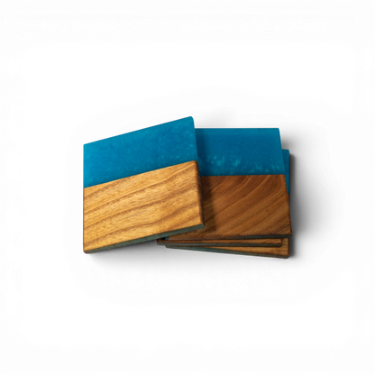 Sassafras with Sea Blue Epoxy Coaster