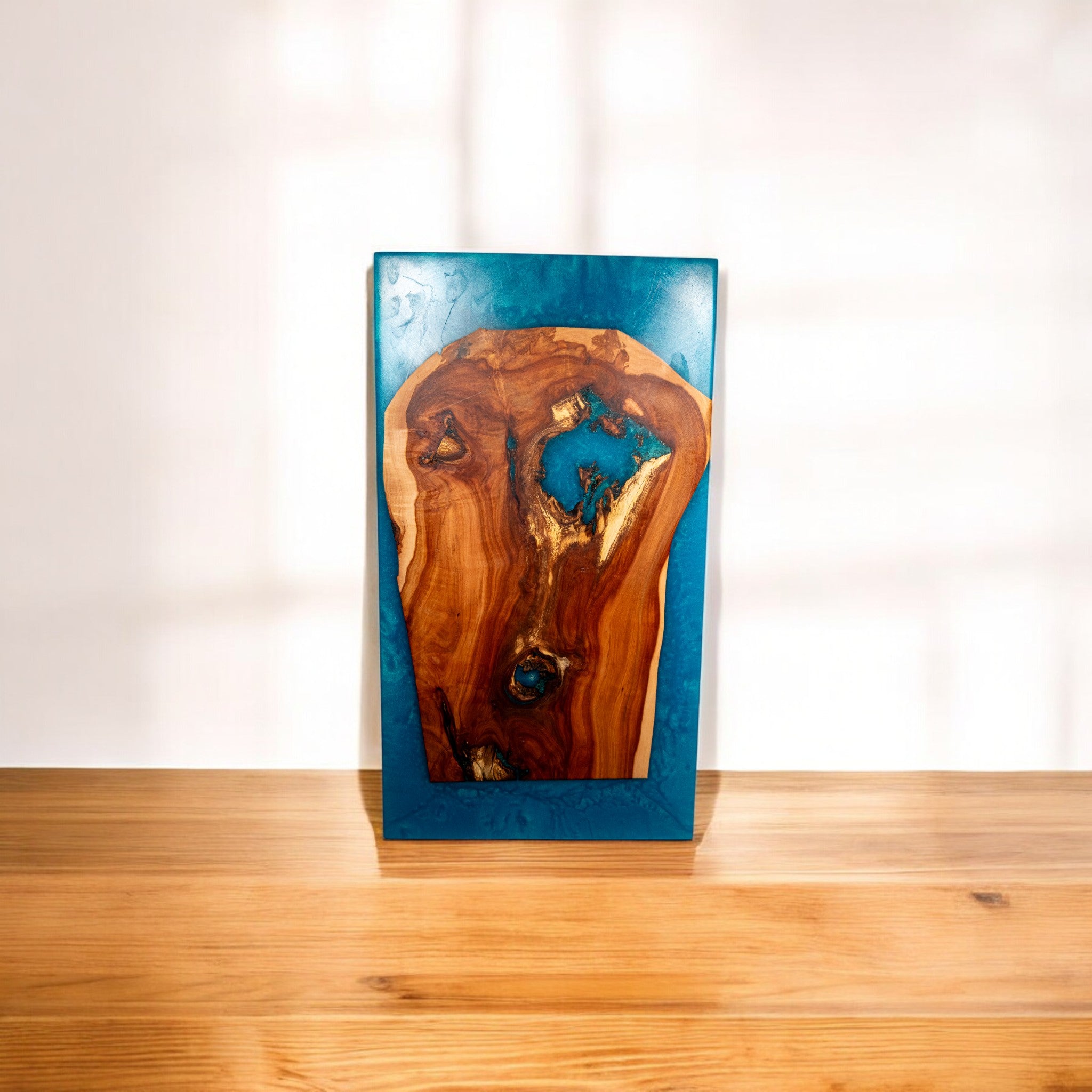 Sea Blue Epoxy Apple Charcuterie Boards/Serving Board