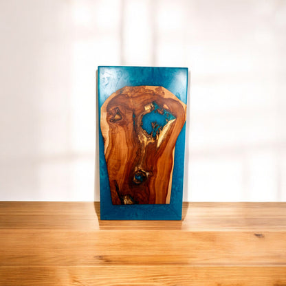 Sea Blue Epoxy Apple Charcuterie Boards/Serving Board