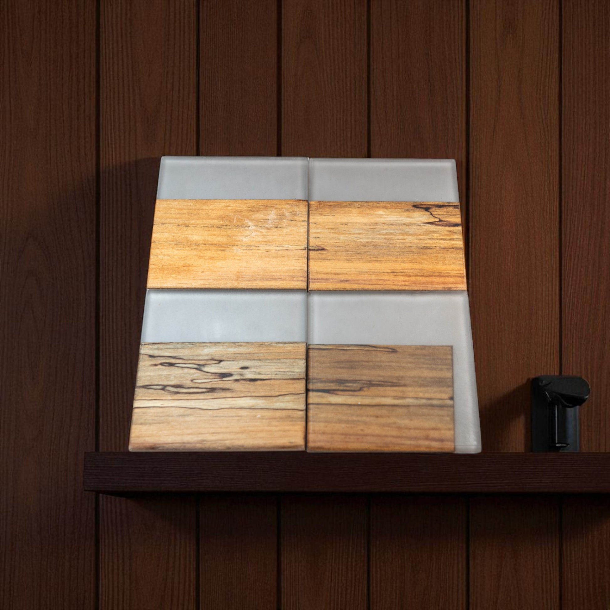 Spalted Hickory with Smoke Epoxy Coaster