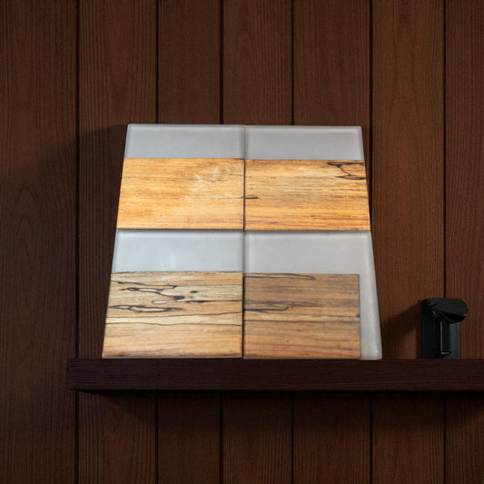 Spalted Hickory with Smoke Epoxy Coaster