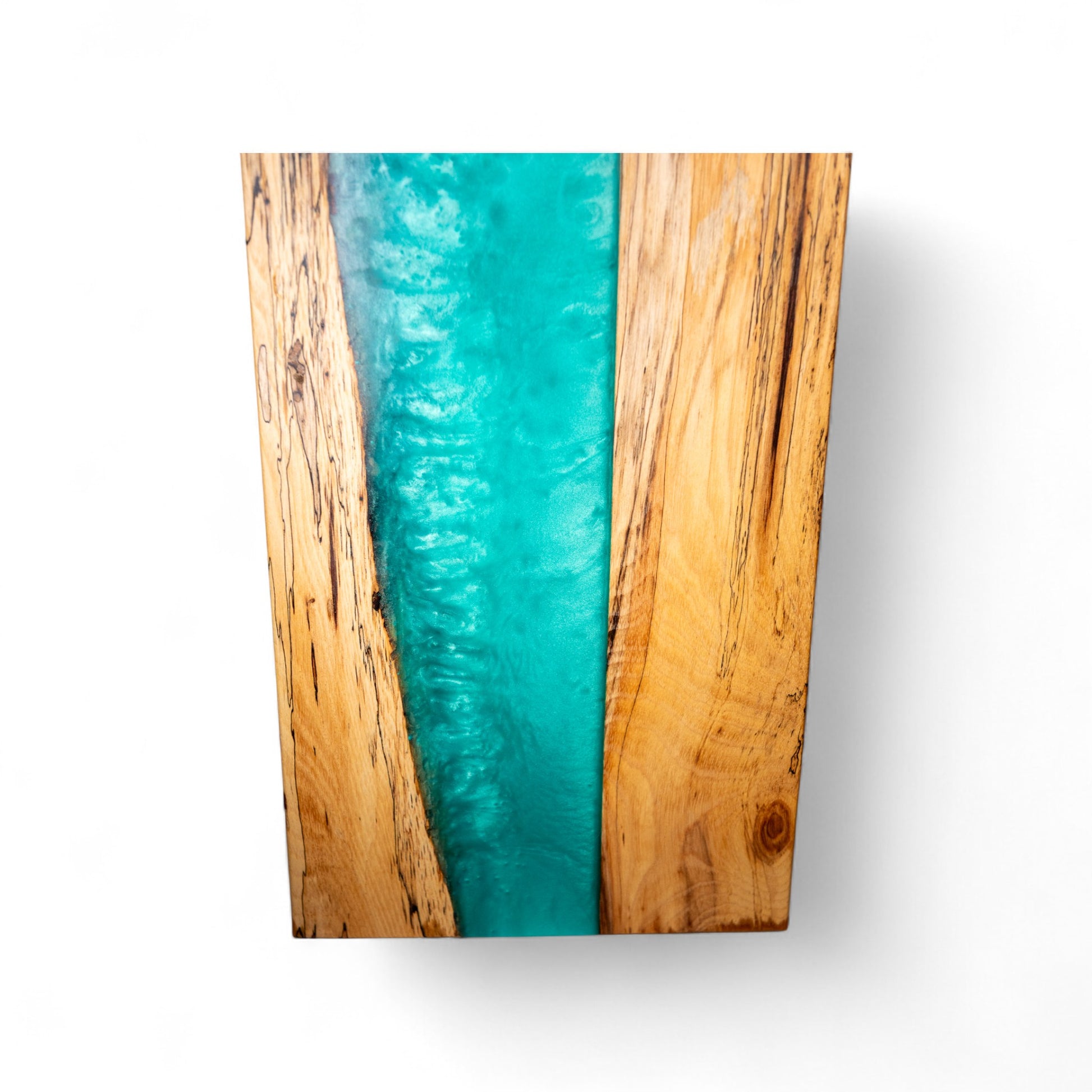Spalted Maple Wood Turquoise Epoxy Charcuterie Boards/Serving Board