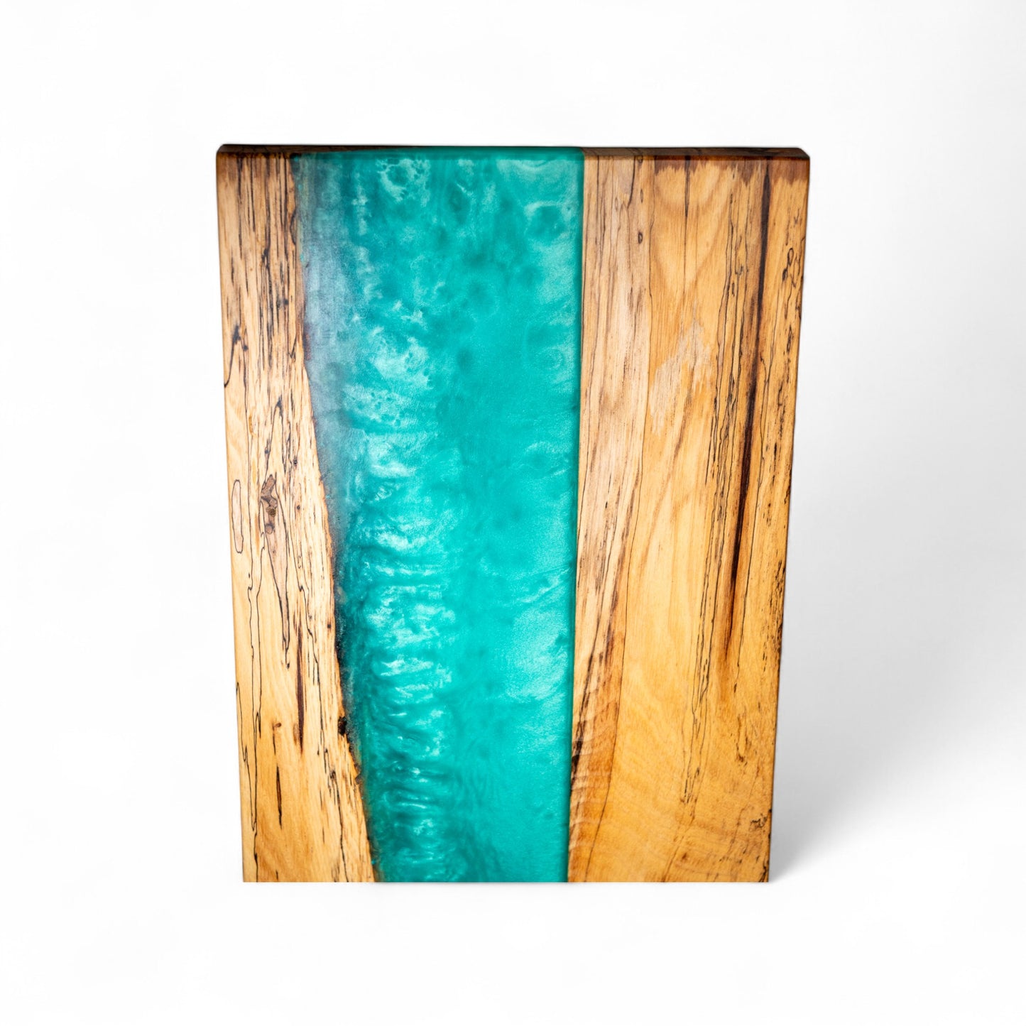 Spalted Maple Wood Turquoise Epoxy Charcuterie Boards/Serving Board