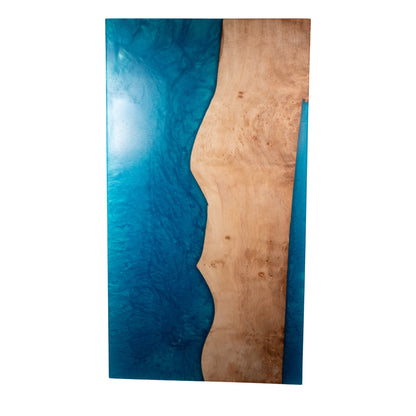 Sycamore Wood with Sea Blue Epoxy Charcuterie Boards/Serving Board