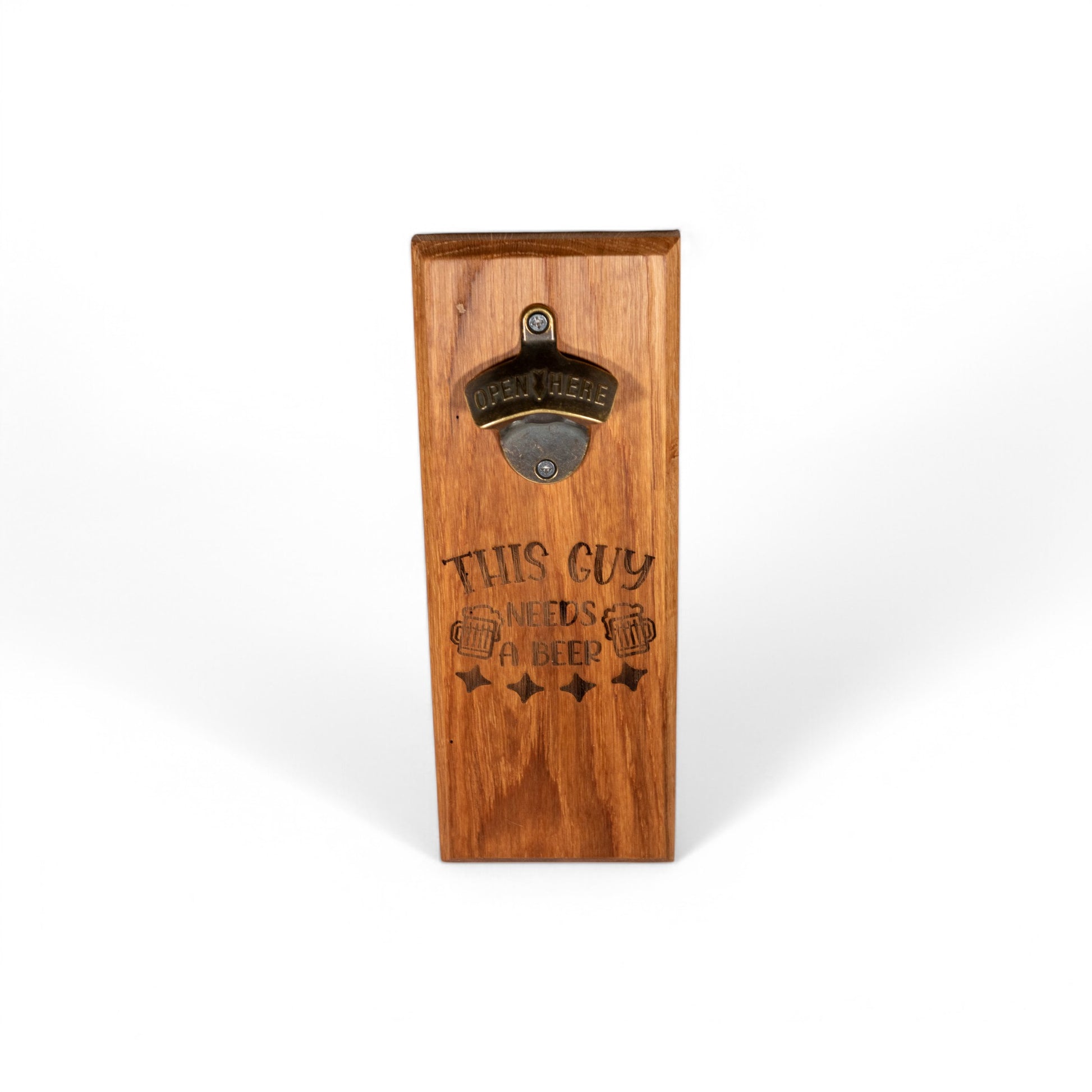 This Guy Need a Beer" Wall Mounted Magnetic Bottle Opener