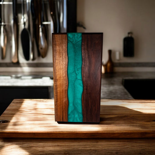 Turquoise Epoxy Walnut Charcuterie Boards/Serving Board