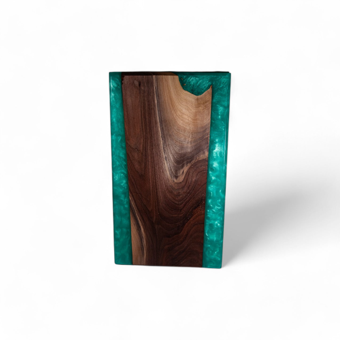 Turquoise Epoxy Walnut Wood Charcuterie Boards/Serving Board with Handle